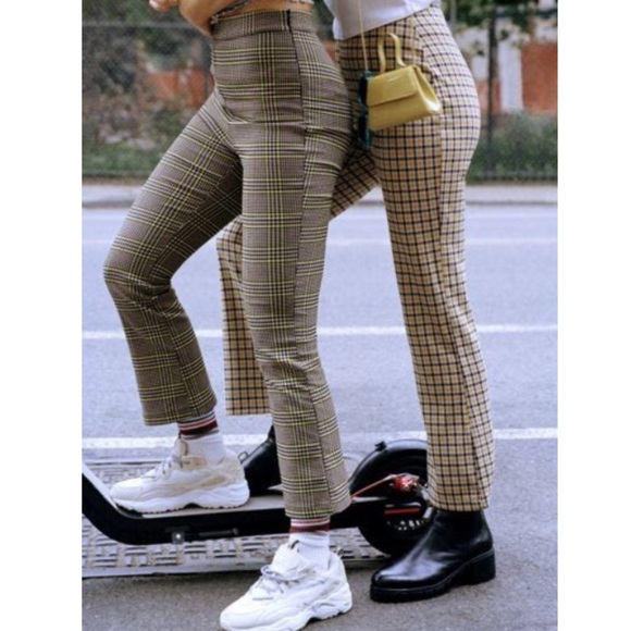 UO Plaid Kick Flare Pants - Picture 1 of 5